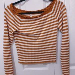 Off the shoulder fitted sweater